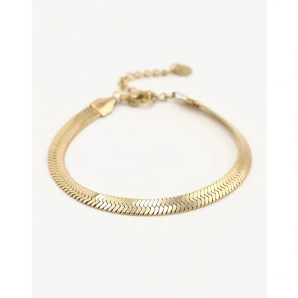 armband platte schakel goud