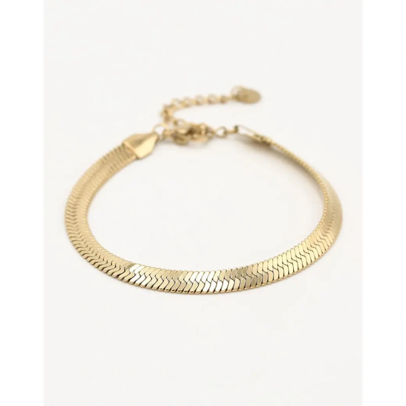 armband platte schakel goud